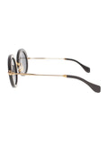 Round SMU 13N 1AB-1A1 Sunglasses - Polished Black & Gold / Gray Gradient