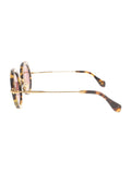 Round SMU 13N 7S0-0A0 Sunglasses - Havana & Gold / Berry Gradient