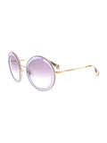 Round SMU 50Q TIF-4W1 Sunglasses - Lilac & Gold / Lilac Gradient