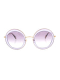Round SMU 50Q TIF-4W1 Sunglasses - Lilac & Gold / Lilac Gradient