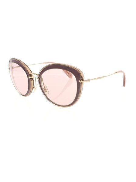Semi Cat Eye SMU 50R TKW-4M2 Sunglasses - Burgundy & Gold / Pink Gradient