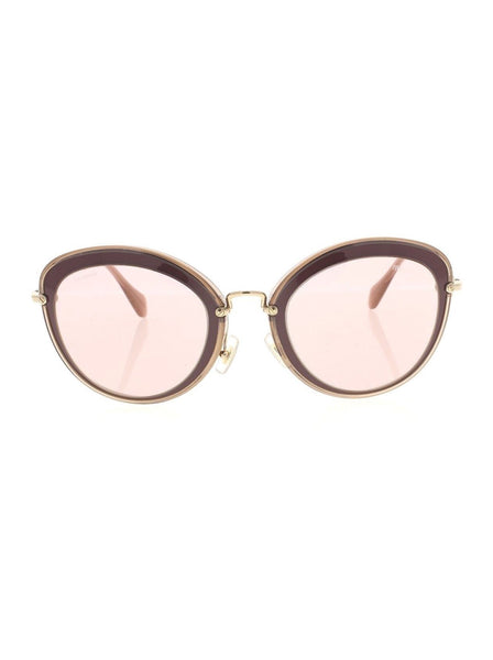 Semi Cat Eye SMU 50R TKW-4M2 Sunglasses - Burgundy & Gold / Pink Gradient