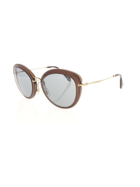Semi Cat Eye SMU 50R UFB-9L1 Sunglasses - Brown & Gold / Gray Gradient