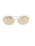 Curved Round SMU 50S ZVN-1C0 Sunglasses - Matte Gold & Ivory / Brown Gradient