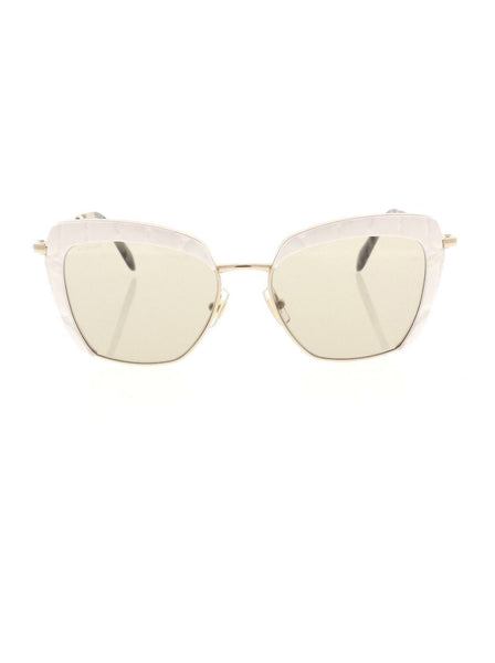 Semi Square SMU 52Q 7S3-5J2 Sunglasses - White, Gold & Havana / Gray Mirrored
