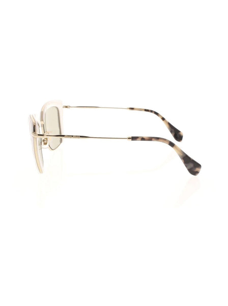 Semi Square SMU 52Q 7S3-5J2 Sunglasses - White, Gold & Havana / Gray Mirrored