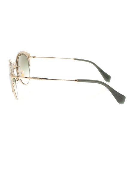 Miu Miu - Cat Eye SMU 53R UR3-9T1 Sunglasses - Matte Green & Gold / Green Gradient - ForwardModa