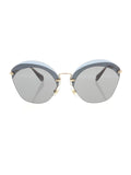 Semi Cat Eye SMU 53S VX0-9K1 Sunglasses - Gold & Havana / Blue & Gray Gradient