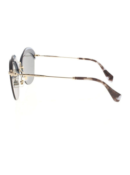 Semi Cat Eye SMU 53S VX0-9K1 Sunglasses - Gold & Havana / Blue & Gray Gradient