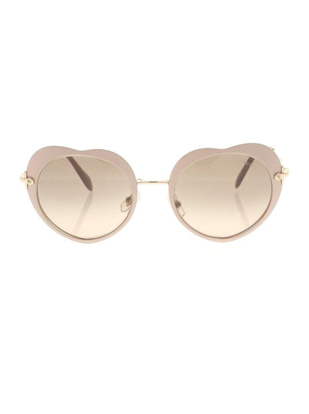 Heart Shaped SMU 54R U6I-3D0 Sunglasses - Matte Taupe & Gold / Brown Gradient