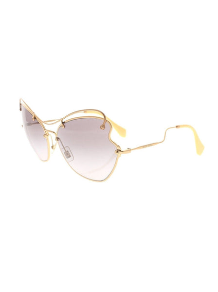 Scenique Curved SMU 56R 7OE-3E2 Sunglasses - Gold & Yellow / Light Gray Gradient