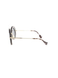 Round Heart Etched Rimless SMU 01S VA3-5L0 Sunglasses - Gold / Gray
