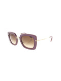 Oversized Square SMU 07O UFY-6S1 Sunglasses - Purple Gold / Brown Gradient