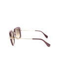 Oversized Square SMU 07O UFY-6S1 Sunglasses - Purple Gold / Brown Gradient