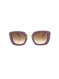 Oversized Square SMU 07O UFY-6S1 Sunglasses - Purple Gold / Brown Gradient