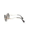 Curved Cat Eye SMU 11R 1AB-1A1 Sunglasses - Black Gold / Gray