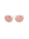 Curved Round SMU 50S 7OE 0A0 Sunglasses - Gold & Pink / Pink Gradient