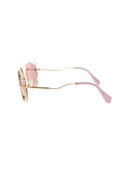 Curved Round SMU 50S 7OE 0A0 Sunglasses - Gold & Pink / Pink Gradient
