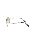 Curved Round SMU 50S ZVN-9K1 Sunglasses - Matte Gold & Black / Dark Gray Gradient
