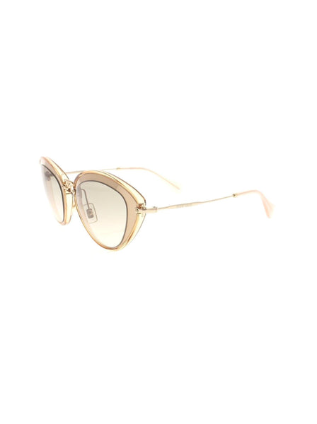 Semi Cat Eye SMU 51R UFD-3H2 Sunglasses - Pink & Gold / Gray Gradient