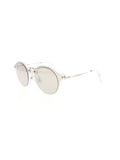 Round SMU 51S 1BC 2B0 Sunglasses - Silver / Silver Mirror