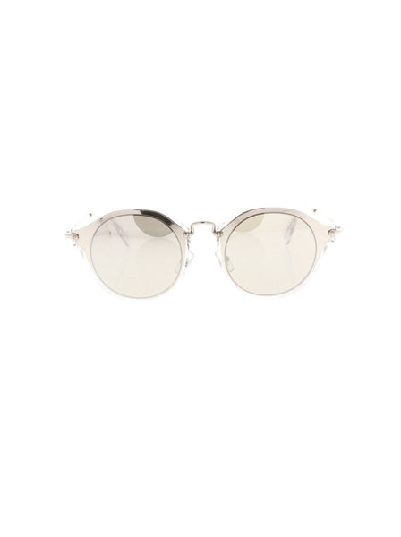 Round SMU 51S 1BC 2B0 Sunglasses - Silver / Silver Mirror