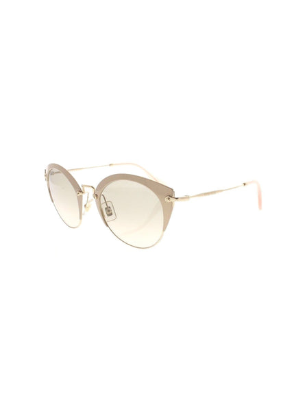 Miu Miu - Cat Eye SMU 53R UFD-3H2 Sunglasses - Pale Gold Pink / Brown Gradient - ForwardModa