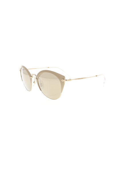 Miu Miu - Cat Eye SMU 53R VAF-1C0 Sunglasses - Sand Pale Gold / Gold Mirrored - ForwardModa