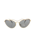 Curved Cat Eye SMU 55R 7OE-1A1 Sunglasses - Antique Gold / Dark Gray Gradient