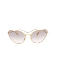Curved Cat Eye SMU 55R 7OE-3E2 Sunglasses - Gold Yellow / Light Gray Gradient