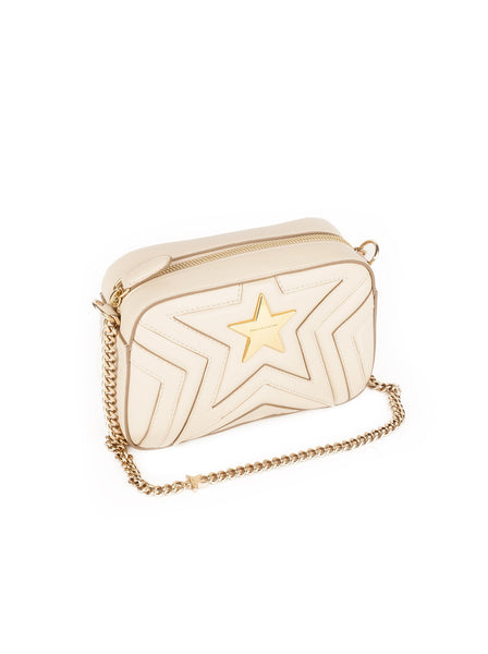 Star Patch Faux Leather Mini Shoulder Bag - Cream