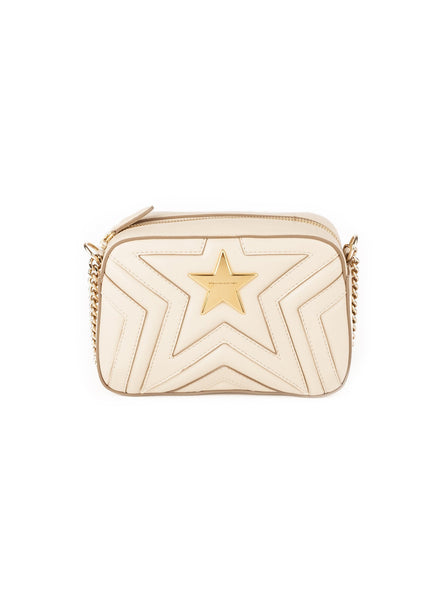 Star Patch Faux Leather Mini Shoulder Bag - Cream