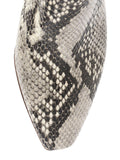 Snake-Embossed Ankle Boots - Beige / Orange