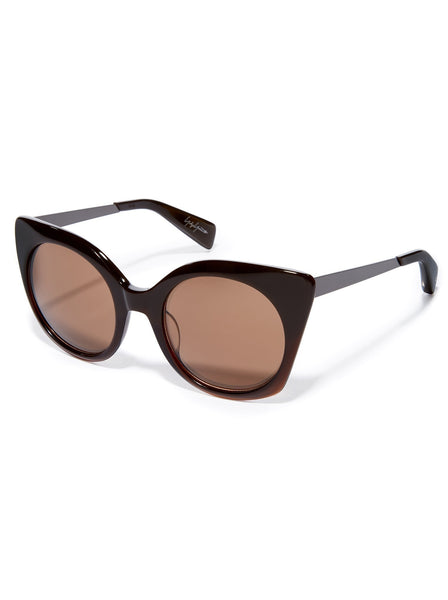 Yohji Yamamoto - Cat-Eye Classic Sunglasses YY5005 108 - Brown Fade / Brown - ForwardModa